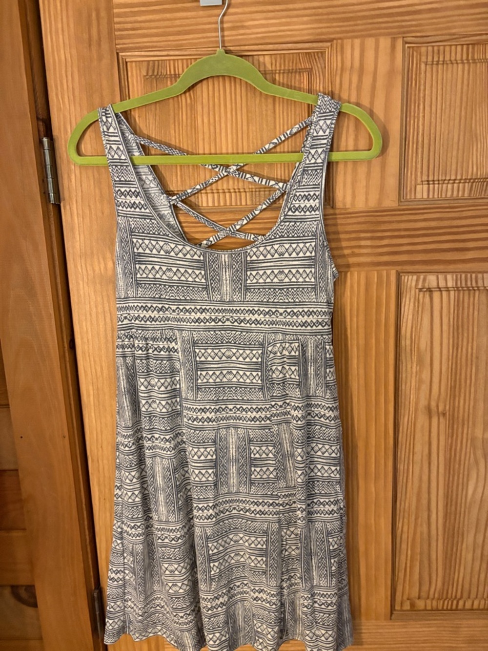 American Eagle Outfitters Gray & White Tribal Print Dress